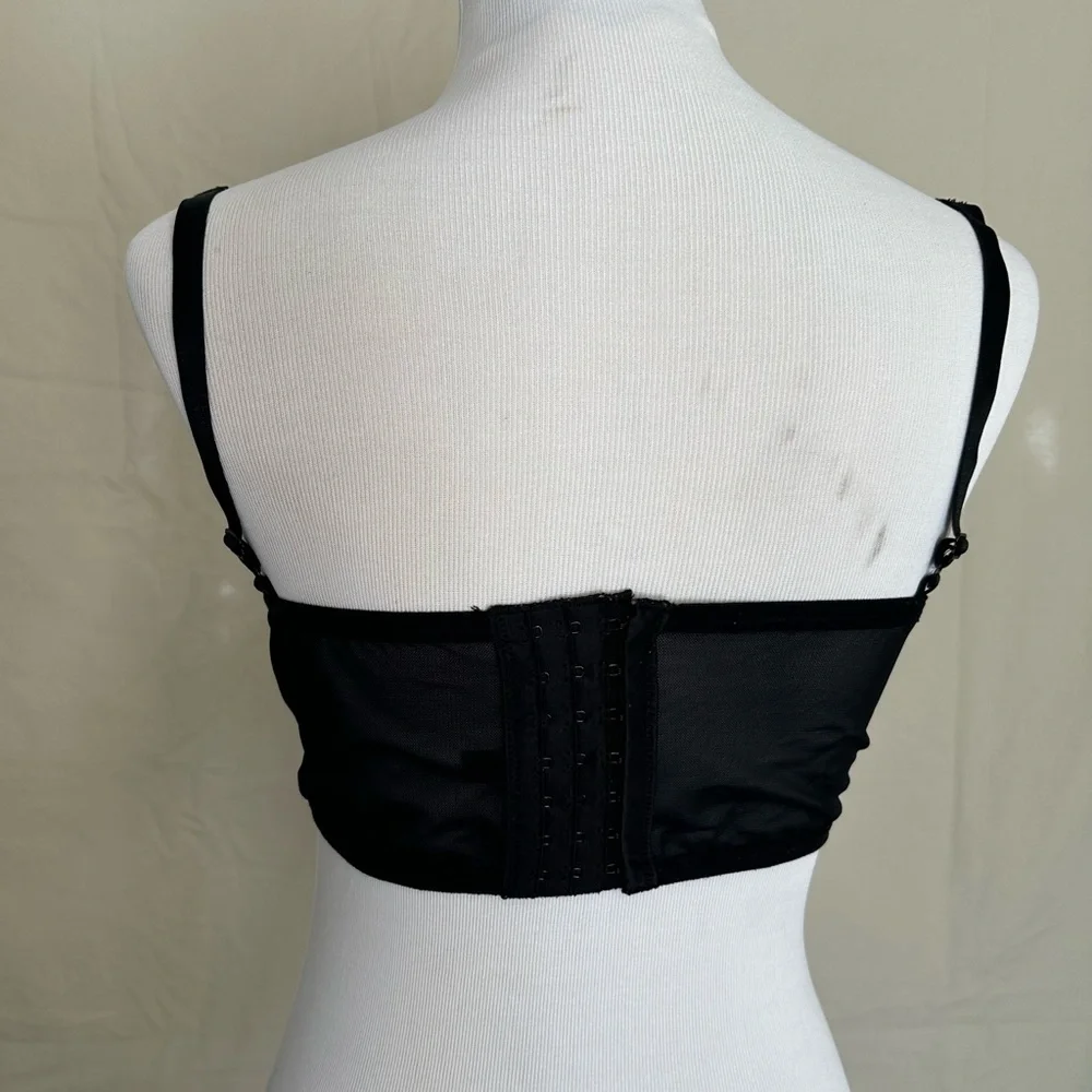 Torrid Bralette Lace Black underwire size 00X plus mesh adjustable wide band - Picture 7 of 15